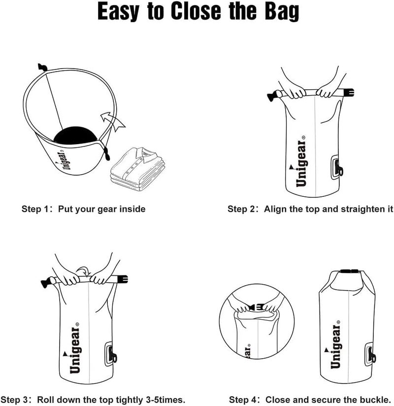 Unigear Dry Bag Waterproof, Floating and Lightweight Bags for Kayaking, Boating, Fishing, Swimming and Camping with Waterproof Phone Case - Image 5